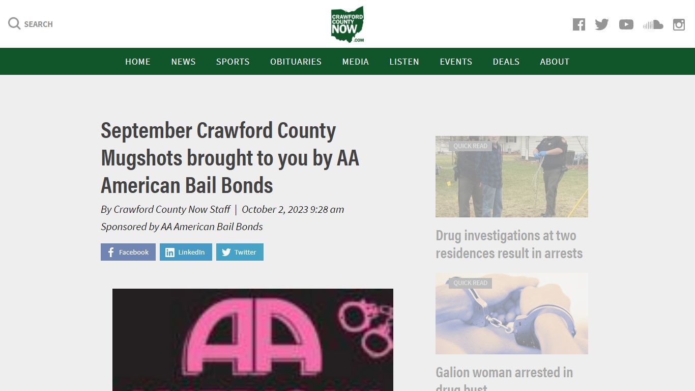 September Crawford County Mugshots brought to you by AA American Bail ...